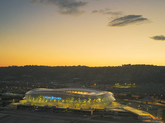 Vue aérienne de l'Allianz Riviera, symbole de Nice dans les Alpes-Maritimes